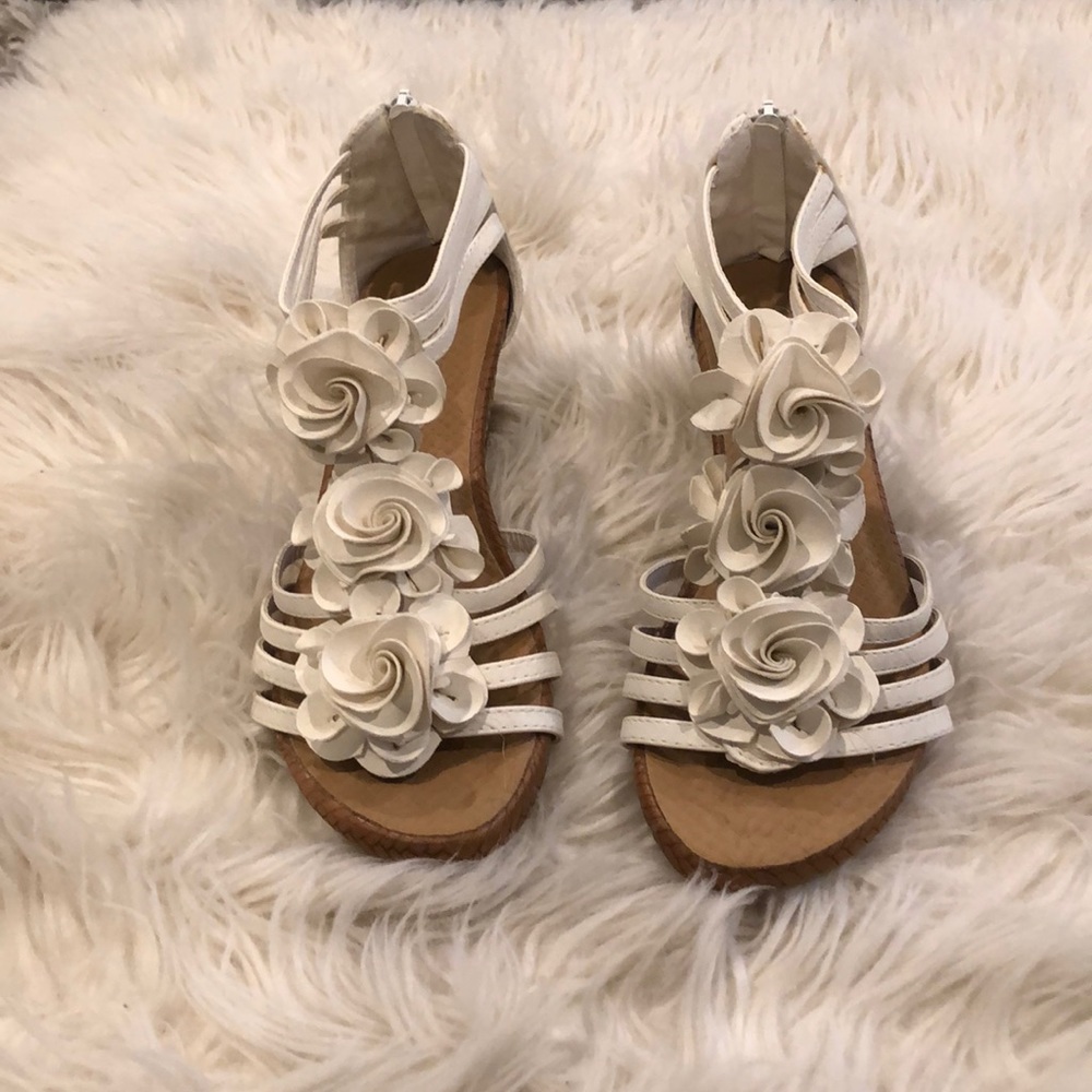 Flower wedges. Size 6 never worn.